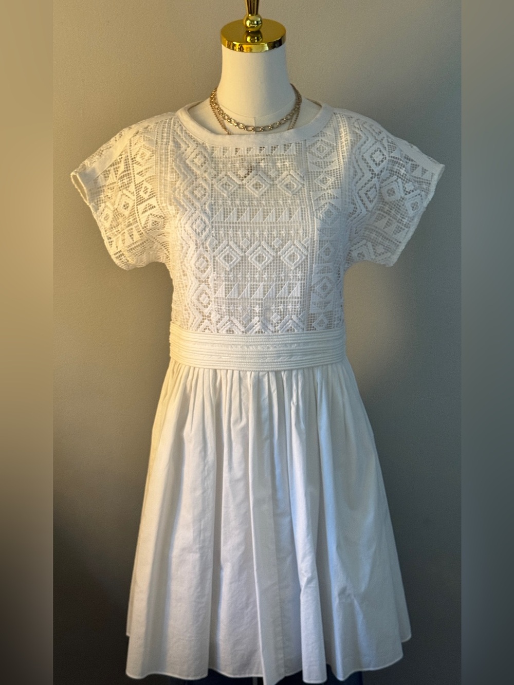 Madewell White Lace Bodice A-Line Girls Dress